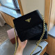 Black Street Daily Solid Color Patchwork Metal Accessories Trim Bags