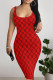 Red Black Sexy Letters Patchwork U Neck Wrapped Skirt Dresses