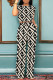 Khaki Casual Daily Letter Print Pocket Contrast O Neck Short Sleeve Two Pieces
