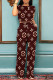 Dark Brown Casual Daily Letter Print Pocket Contrast O Neck Short Sleeve Two Pieces