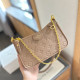 Khaki Casual Daily Letters Chains Zipper Embossed Bags