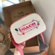 Pink Casual Daily Letter Print Patchwork Zipper Contrast Bags