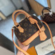 Orange Casual Street Letters Patchwork Zipper Contrast Bags