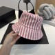 Pink Casual Street Stripe Letters Patchwork Contrast Hat