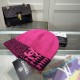 Rose Red Casual Street Letters Weave Contrast Hat