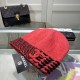 Red Casual Street Letters Weave Contrast Hat