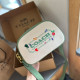 Green Casual Daily Letter Print Patchwork Zipper Contrast Bags