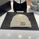 Apricot Casual Street Letters Weave Contrast Hat