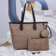 Light Brown Street Letters Patchwork Zipper Bags