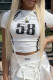 White Casual Letters Patchwork O Neck T-Shirts