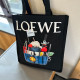 Black Casual Street Graffiti Print Letters Contrast Bags