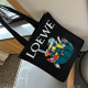 Blue Black Casual Street Graffiti Print Letters Contrast Bags
