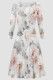 Light Gray Elegant Print Patchwork O Neck A Line Dresses