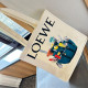 White Blue Casual Street Graffiti Print Letters Contrast Bags