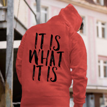 Red IT IS WHAT IT IS PRINTED MEN'S HOODIE