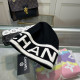 Black Casual Street Letters Weave Contrast Hat