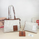 White Casual Street Letters Patchwork Zipper Contrast Bags