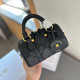 Black Casual Daily Solid Color Patchwork Zipper Texture Bags