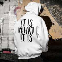 White IT IS WHAT IT IS PRINTED MEN'S HOODIE