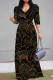 Black Gold Casual Print Patchwork V Neck Long Dresses