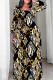Black And White Casual Print Patchwork O Neck Long Plus Size Dresses