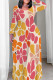 Multicolor Casual Print Patchwork O Neck Long Plus Size Dresses