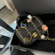Black Street Celebrities Letters Patchwork Metal Accessories Trim Texture Bags