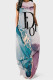 Blue Purple Elegant Print Patchwork O Neck Long Dresses
