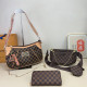 Brown Casual Street Plaid Patchwork Chains Zipper Contrast Bags