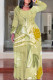 Yellow Casual Floral Print Pocket Contrast O Neck Printed Plus Size Dresses