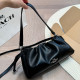 Black Street Daily Solid Color Draw String Metal Accessories Trim Bags