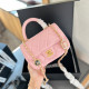Pink Street Celebrities Letters Patchwork Metal Accessories Trim Texture Bags