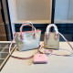 Apricot Pink Casual Street Letters Patchwork Zipper Contrast Bags