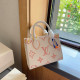 Pink Orange Casual Street Letters Contrast Embossed Bags