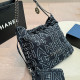 Cowboy Black Casual Street Letters Distressed Draw String Metal Accessories Trim Bags