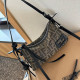 Brown Casual Street Letters Patchwork Zipper Contrast Bags
