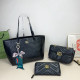 Black Casual Street Letters Patchwork Chains Texture Bags