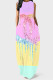 Multicolor Elegant Print Patchwork O Neck Long Dresses