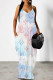White Sexy Letter Print Pocket Contrast V Neck Printed Dresses