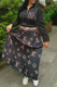 Black Casual Street Letters Pocket Patchwork Contrast Turndown Collar Long Sleeve Two Pieces