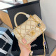 Gold Street Celebrities Letters Patchwork Metal Accessories Trim Texture Bags