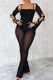 Black Casual Solid Color Hollow Out Patchwork Backless Strap Design Spaghetti Strap Skinny Jumpsuits