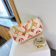 White Orange Casual Street Letters Chains Contrast Embossed Bags