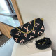 Black Casual Street Letters Chains Contrast Embossed Bags