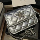 Silver Casual Street Solid Color Metal Accessories Trim Texture Bags