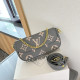 Blue Gray Casual Street Letters Chains Contrast Embossed Bags