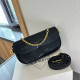 Black Casual Street Letters Chains Embossed Bags
