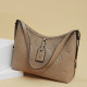 Khaki Street Letters Patchwork Zipper Bags