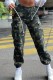 Army Green Casual Daily Camouflage Print Pocket Regular High Waist Conventional Full Print Trousers