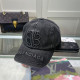 Cowboy Black Casual Street Letters Distressed Patchwork Hat